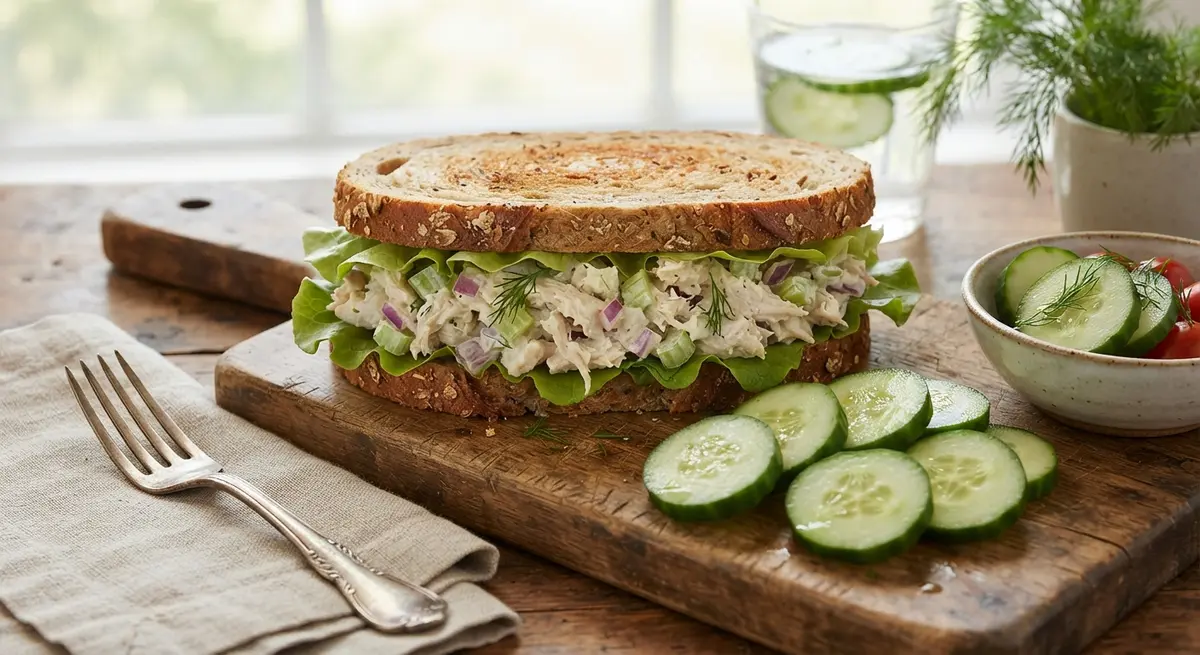 Chicken Salad Sandwich + Cucumber Slices Lunchbox